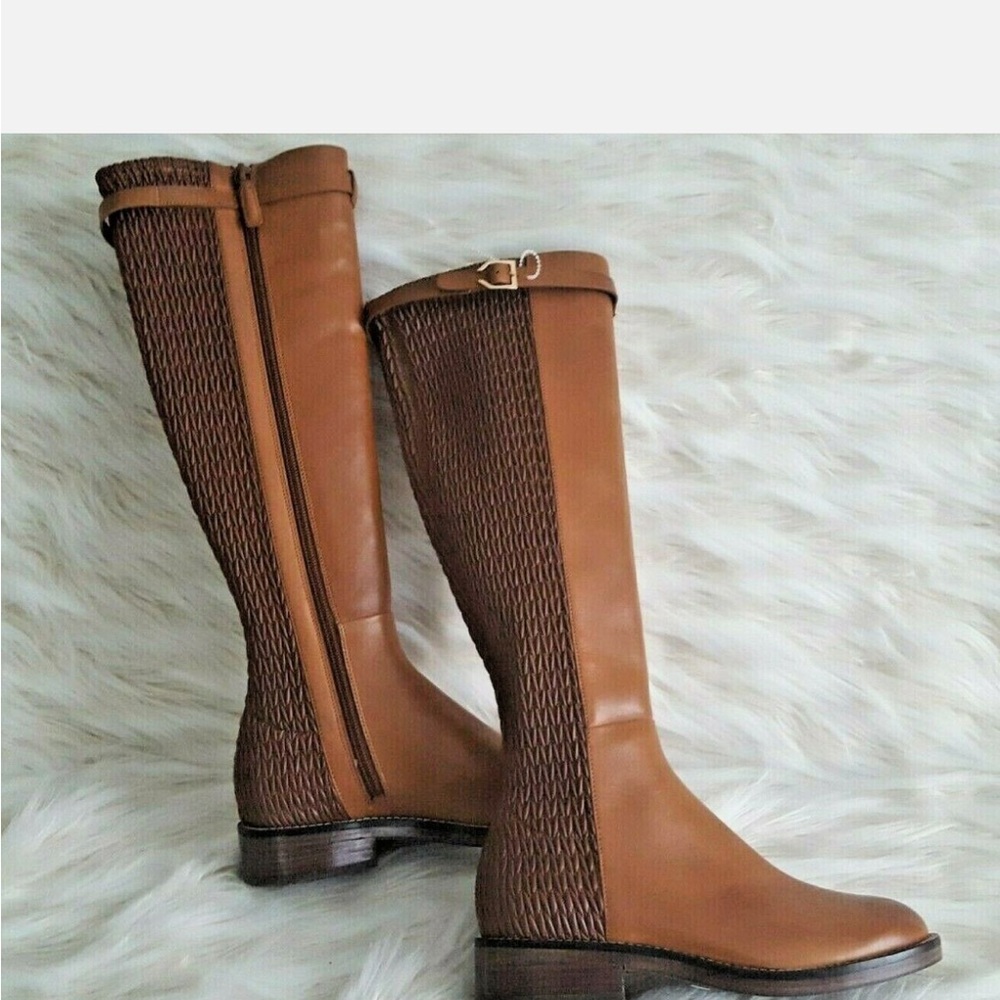 Cole Haan Brown Leather Riding Boots Sz 8 - Picture 2 of 9
